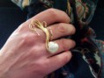 Anillo de oro de 18kt Espectáculo con Perla